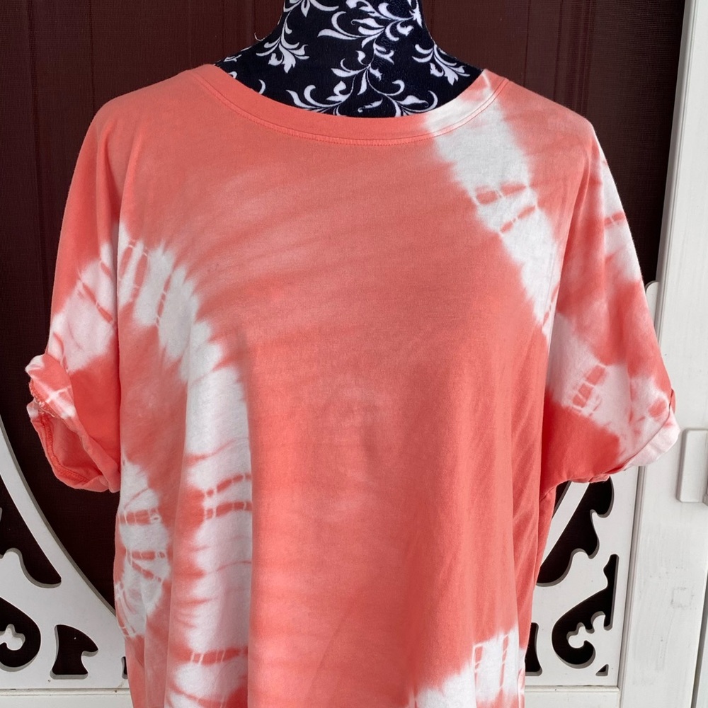 Time And Tru Women's Tie Dye Cotton T-Shirt With Dolman Sleeves Size XXXL (22) - Picture 4 of 12